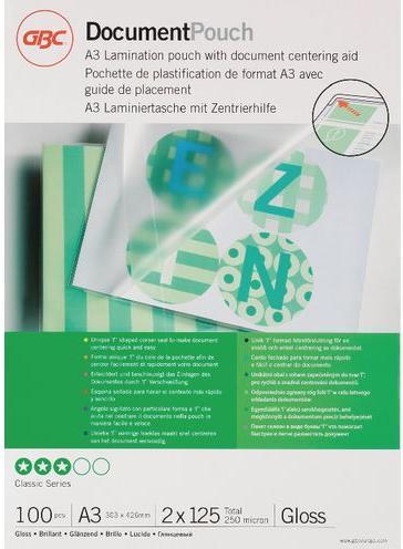 Image du produit GBC Feuille de plastification (A3, 100 pièce(s), 125 µm)