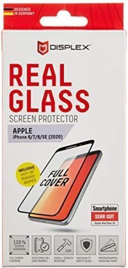 Productafbeelding Displex Real Glass, Full Cover Panzerglas (1 Stuk, Apple iPhone 6, Apple iPhone 7, Apple iPhone 8, Apple iPhone SE (2e generatie), Apple iPhone SE (3e generatie))