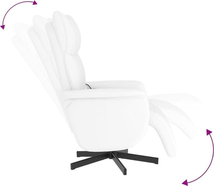 Produktbild VidaXL Massagesessel mit Fussteil Weiss Kunstleder,Farbe