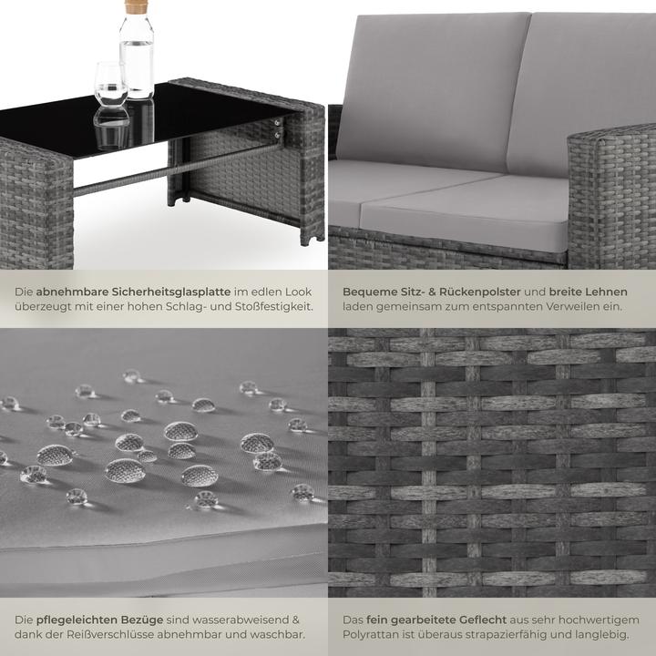 Actual product image tectake Rattan lounge Jesolo (89 cm)