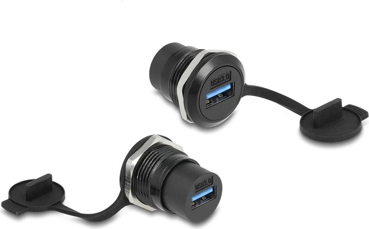 Delock USB 3.2 Gen 1 Typ-A Einbaubuchse mit Staubschutzkappe