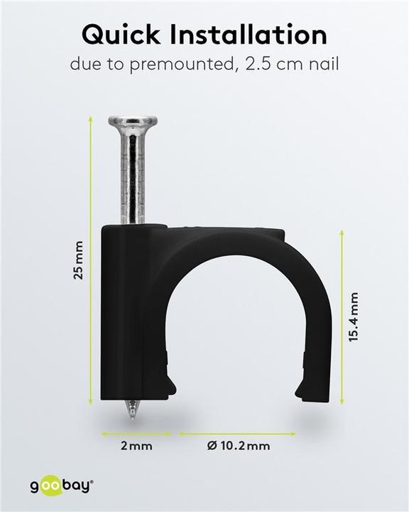 Produktbild Goobay Kabelschelle 12 mm, schwarz