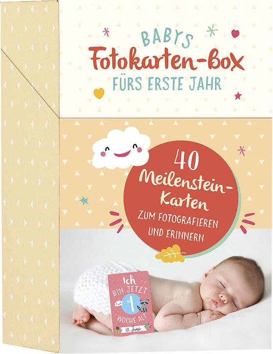 Boîte de cartes photos de la première année de vie de bébé (Allemand)