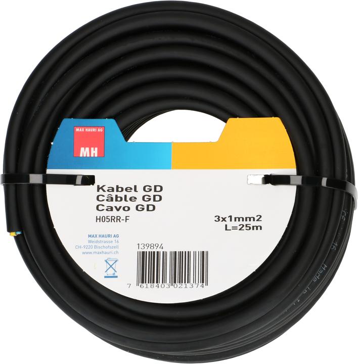 Actual product image Max Hauri GD cable H05RR-F3G1.0 25m (25 m)