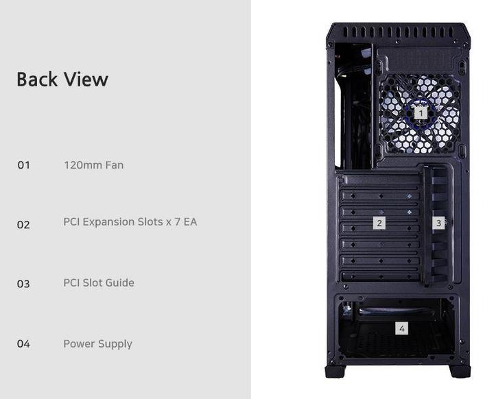Actual product image Zalman N5 TF ATX, RGB fan x4, T/G (ATX, Mini-ITX)