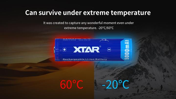 Immagine prodotto Xtar Batteria 5000mAh 3.6V 21700 con PCB (1 pz., Specifico del dispositivo, 5000 mAh)