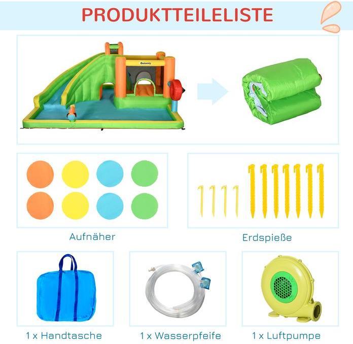 Actual product image Swisshandel24 Inflatable bouncy castle, play castle, jumping area with slide, water park for children aged 3 to 8