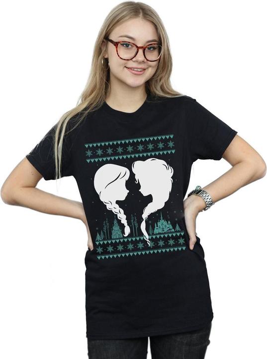 Immagine prodotto Disney Frozen Christmas Sisters Maglietta Ampia Donna (L)