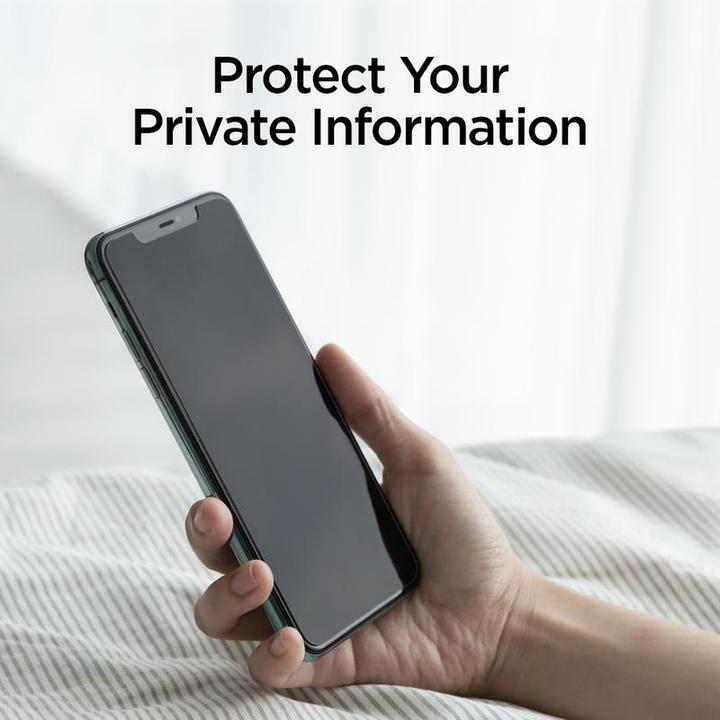 Actual product image Spigen Tempered Glass Alm Glass.Tr Iphone 11 Privacy (1 Piece, Apple iPhone XR, Apple iPhone 11)