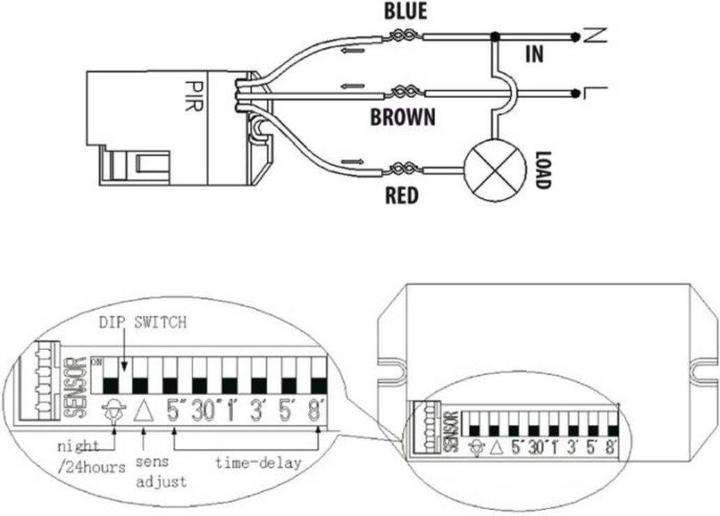 Productafbeelding Maclean MCE32 MCE32 Automatische Schakelkast w PIR bewegingsdetector Sensor Beveiliging 800W (6 m)