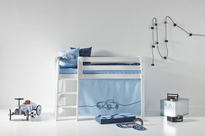 Immagine prodotto Hoppekids Tenda CARS per letti per bambini a mezza altezza (superficie di appoggio 70x160 cm) in DREAM BLUE