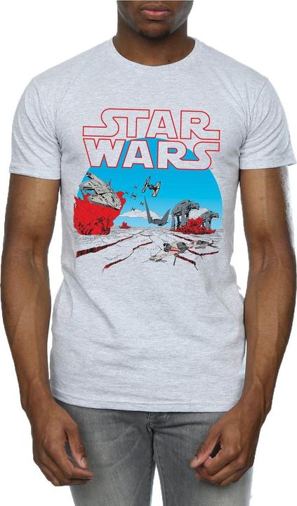 Actual product image Star Wars Mens The Last Jedi Action Scene T-Shirt (S)