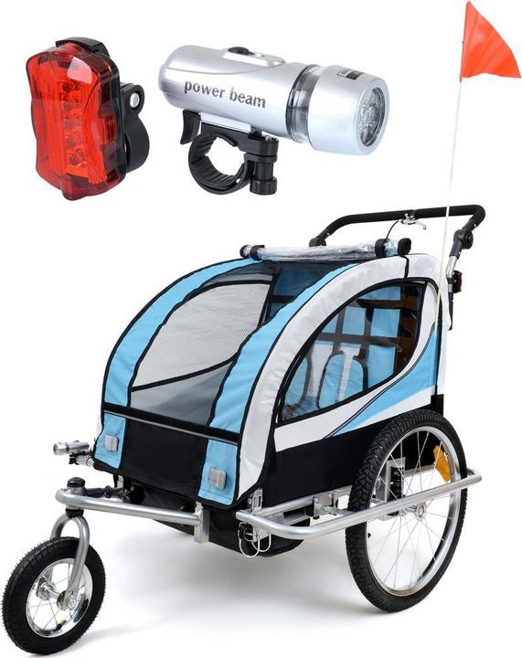 FunFit Bicycle trailer with shock absorber 2-seater +JOGGER blue