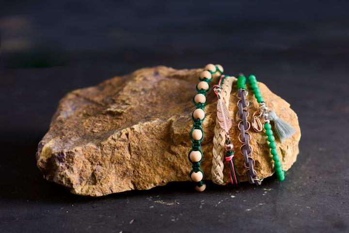 Actual product image Topp Boho jewellery set Hope & Dreams (green)