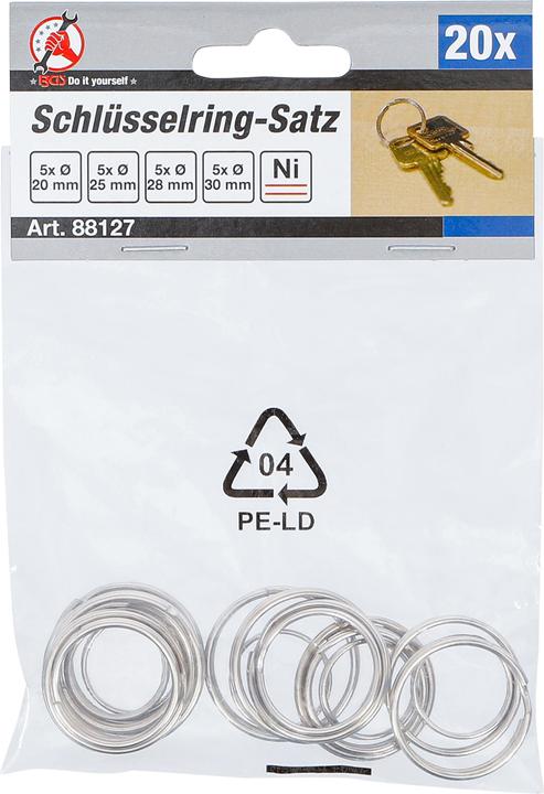 Produktbild BGS Schlüsselring-Sortiment | 20-tlg.