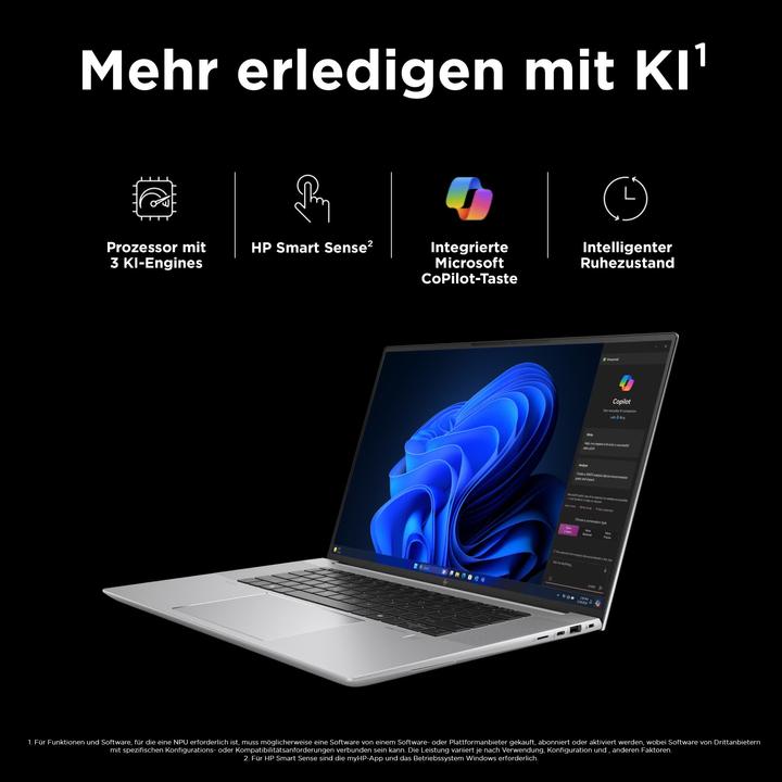 Image du produit HP ZBook Studio 16 G11 Intel Core Ultra 9 185H 40,64cm 16pouces WQUXGA 32GB 1TB/SSD NVIDIA RTX 4070 8G (16", 32 Go, 1000 Go, DE)