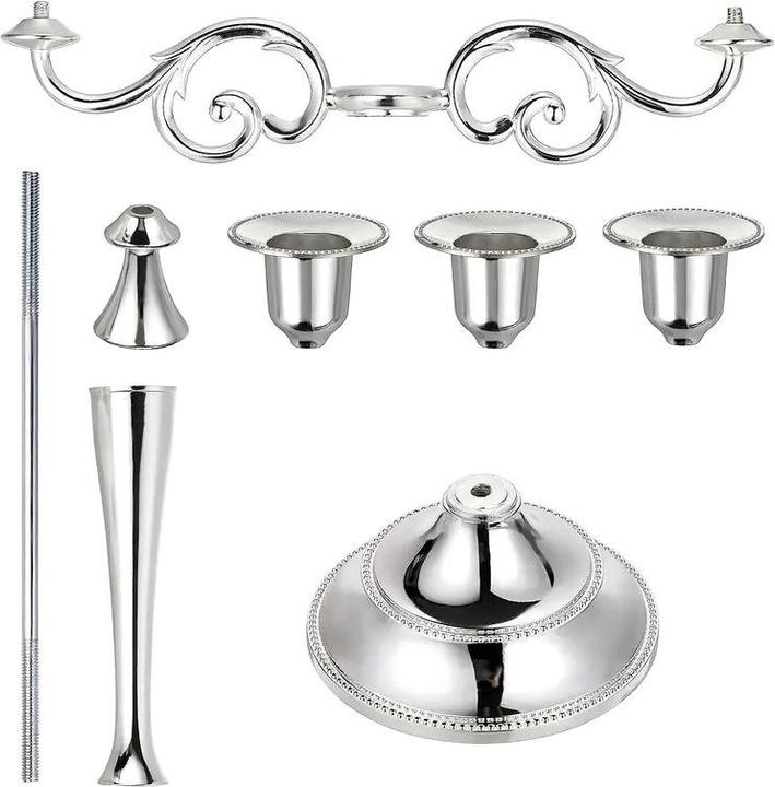 Produktbild Cbx Kerzenständer 3 Köpfe, Kerzenleuchter 3-armig, Kerzenhalter Silber