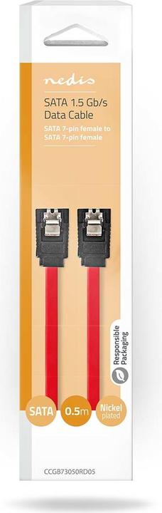 Immagine prodotto Nedis Cavo SATA | 1,5 Gbps | SATA 7-pin femmina | SATA 7-pin femmina | Nichelato | 0,50 m | Piatto |