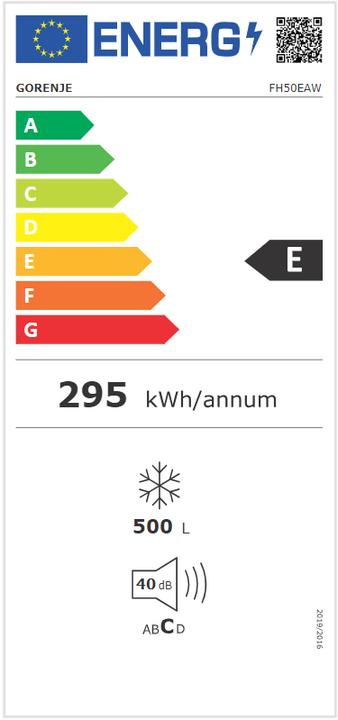 Etichetta energetica Gorenje Congelatore FH50EAW (Struttura autonoma, 500 l)