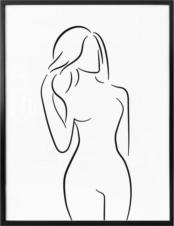 Produktbild Trenddeko Lineart - Weibliche Kurven (50 x 60 cm)