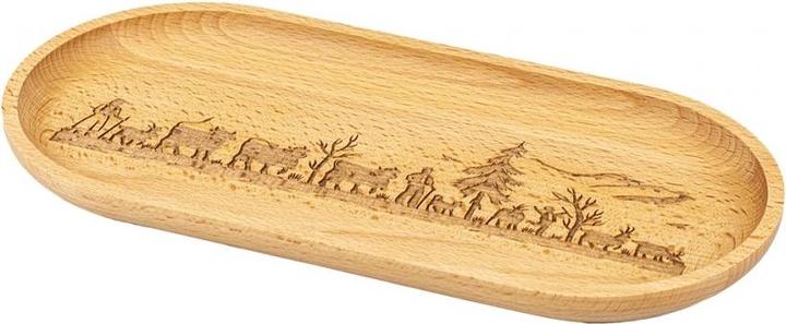 Produktbild Kadastar Holzteller ovalAlpaufzug Familie, klein, Buche, 25 x 12 cm