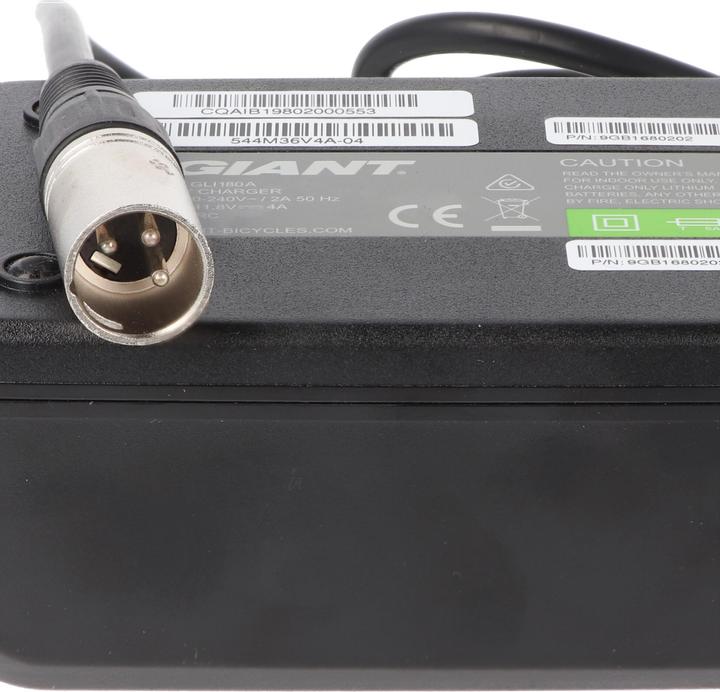 Immagine prodotto Giant Caricabatterie rapido XLR 3 poli 36V 4A XLR 3 poli / CAN bus 544M36V4AGLI180-10V 9gb1680202 (Caricabatterie per biciclette elettriche)