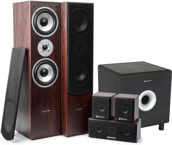 Produktbild Fenton 5.1 home cinema surround walnoot speakerset 1300W met 8 subwoofer (1 Paar, 1300 W)