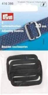 Image du produit Prym Boucles d'échelle, noir 30 mm, carte 2 pcs, plastique