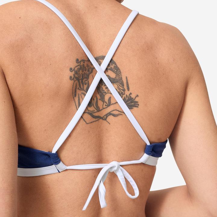 Produktbild Olaian Women's terry cloth bustier swimsuit top - Katy blue (40, 42)