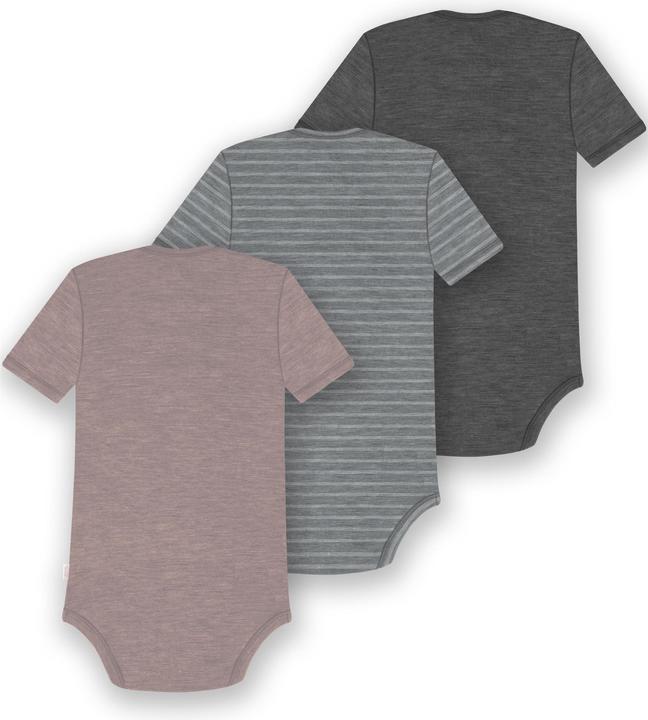 Immagine prodotto Normani Set di 3 body baby in merino a maniche corte "Tauranga" - 9299 (80)