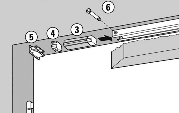 Actual product image TJSS Opening limiter spring-loaded to T 46 / T 6 (Room door, Entrance door, Wooden door, French window)