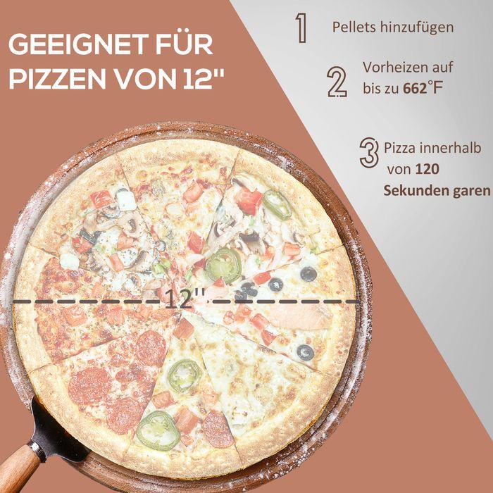Produktbild Swisshandel24 2-in-1 Pizzaofen Holzbackofen mit Pizzastein, Pizzaschaufel, Pizzaschieber, Klappbar, Stahl, Schwarz (Pizzaofen Holz)