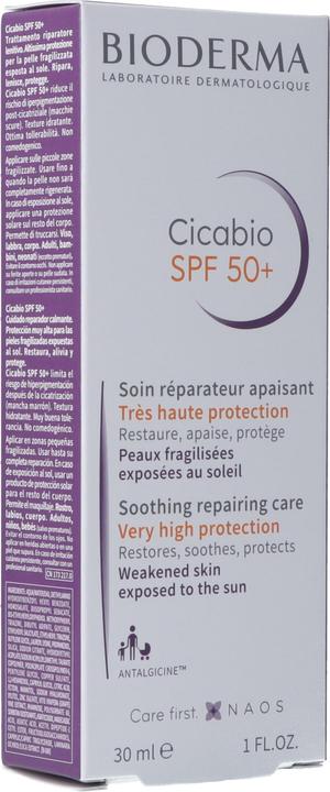 Actual product image Bioderma Cicabio (Suntan cream, SPF 50+, 30 ml, 48 g)