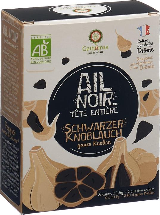 Gaïhamsa Schwarzer Knoblauch ganze Köpfe Bio (2 Stück, 131 g)