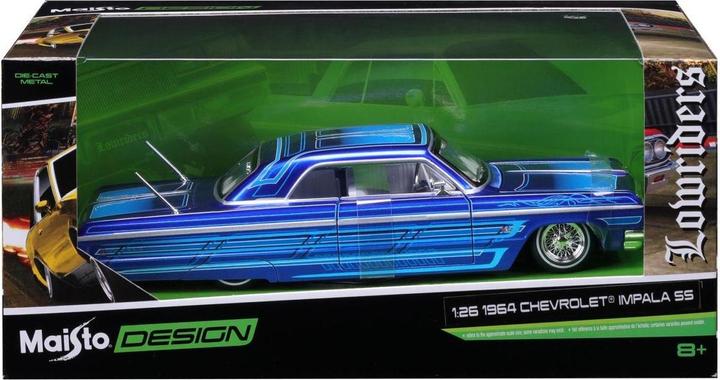 Actual product image Maisto Chevrolet Impala 1964 Lowrider 1/24 blue