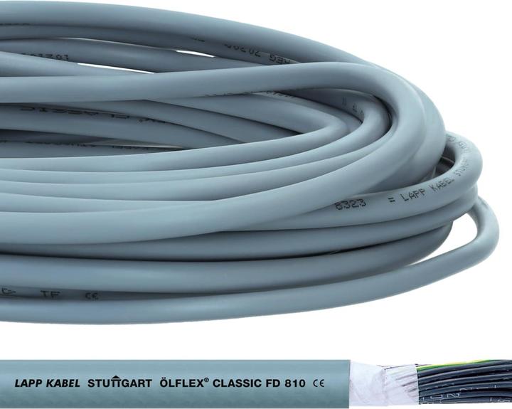 Produktbild Lapp 10 Meter 0026100 ÖLFLEX CLASSIC FD 810 Steuerleitung 2x0,5 mm² grau I hochflexible Schleppkette (10 m)