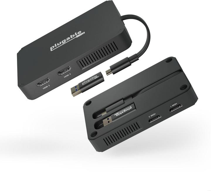 Plugable USBC USB3 to Quad HDMI Adapter (Kabelkanal)