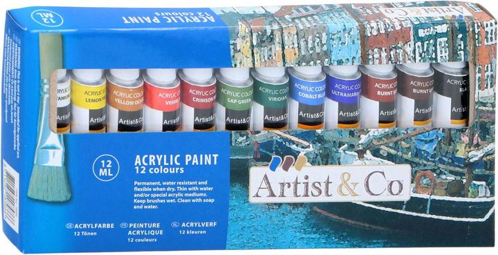 Actual product image Artist&Co Acrylic paint, 12pcs. (Multicoloured, 144 ml)