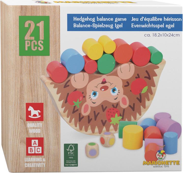 Produktbild Marionette Wooden Toys Balance-Spiel aus Holz Igel, 21-tlg.