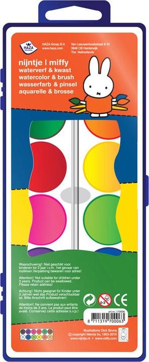 Haza Witbaard Watercolor palette Miffy (Multicoloured)