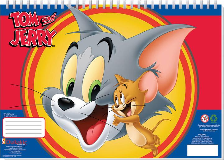 Diakakis Tom & Jerry Coloring Templates with Template and Sticker Sheet
