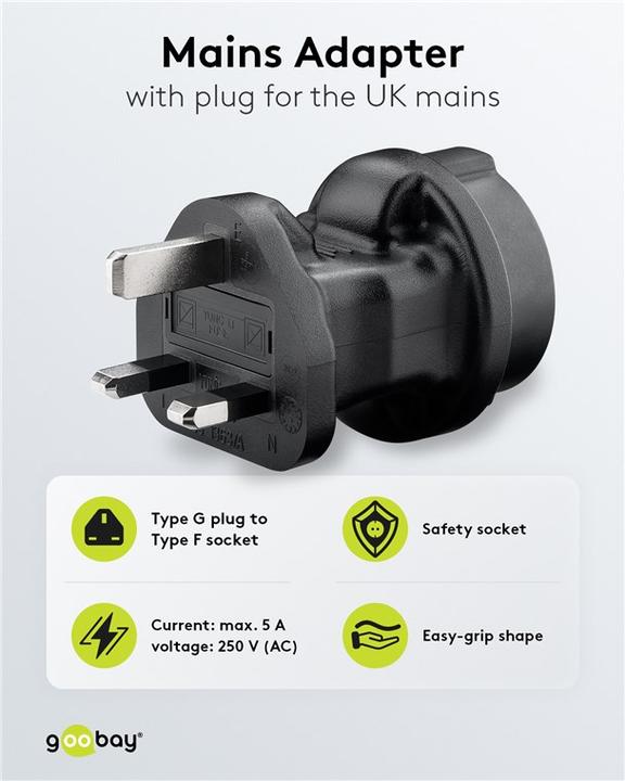 Image du produit Goobay Adaptateur secteur Prise de terre