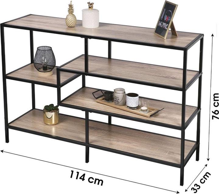 Immagine prodotto Urban Living Regal schwarzes Metall mit Holz (114 x 33 x 76 cm)