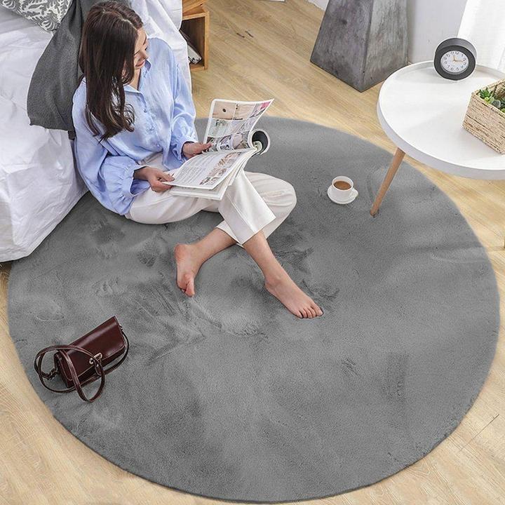Image du produit Strado Tapis rond Rabbit 160x160 argent (gris clair) universel (Ø 160 cm)