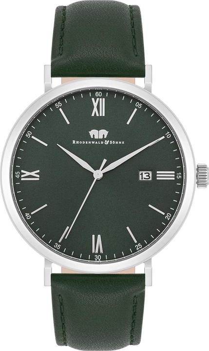 Immagine prodotto Orologio al quarzo Adelsmann in vera pelle argento - 34102 (Orologio da polso analogico, 42 mm)