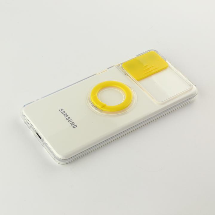 Actual product image PhoneLook Coque Caméra clapet avec anneau jaune (Samsung Galaxy S22+)