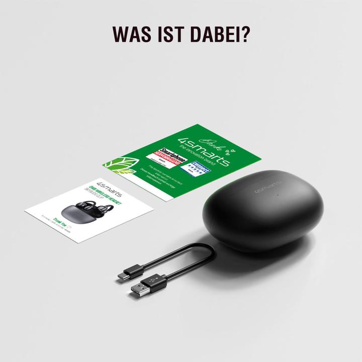 Produktbild 4smarts Open-Ear-Kopfhörer SkyBuds Clip Grau, Detailfarbe: Grau (ANC, 28 h, Kabellos)