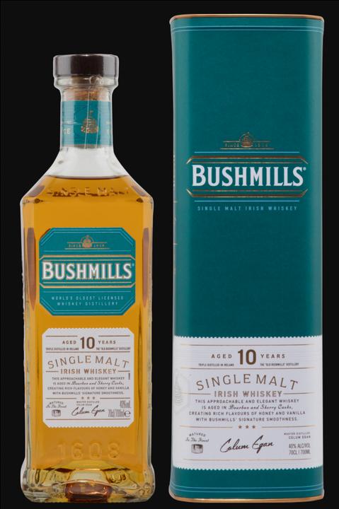 Image du produit Bushmills Aged 10 Years Single Malt Irish Whisky avec étui (Single Malt, Whisky irlandais, 1 x 70 cl)