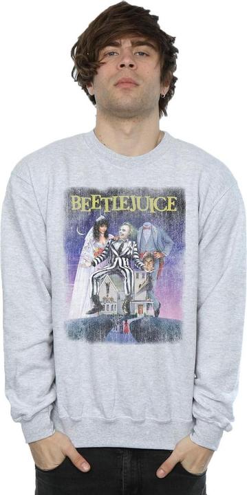Immagine prodotto Beetlejuice Felpa da uomo in cotone con poster invecchiato (S)