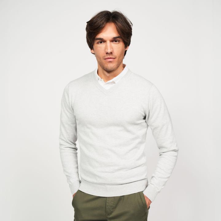 Produktbild Inesis Herren Golf Pullover V-Ausschnitt Baumwolle - CW 100 grau